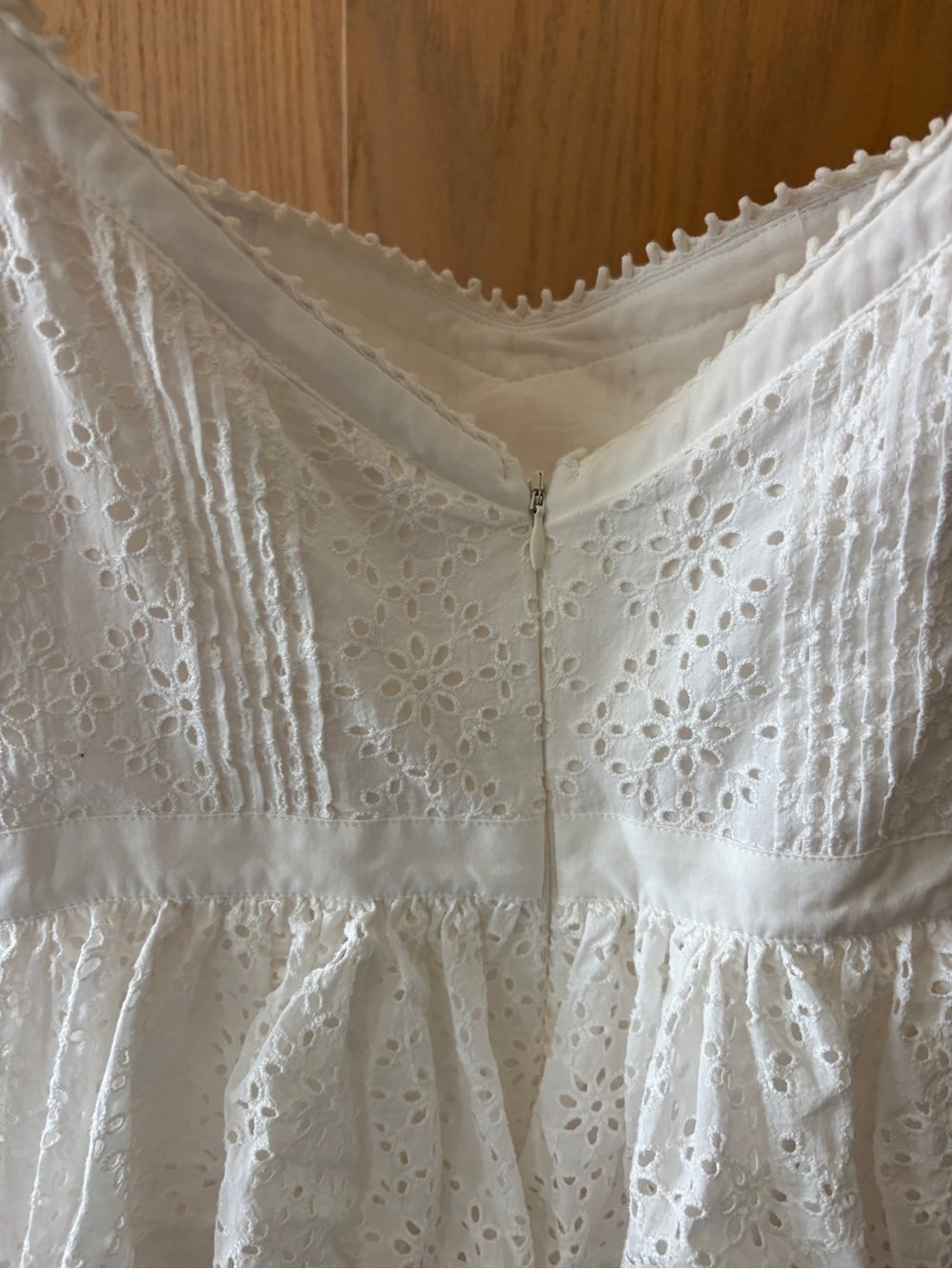 $368 NWT For Love And Lemons “Willa” Eyelet Mini Dress in White Sz Small - Picture 8 of 11
